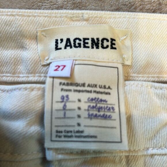 L'AGENCE White Ankle shark bite Cropped Jeans 27 - Picture 3 of 7